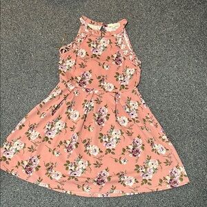 Rewind Pink Halter Sundress Casual Resort Wear
